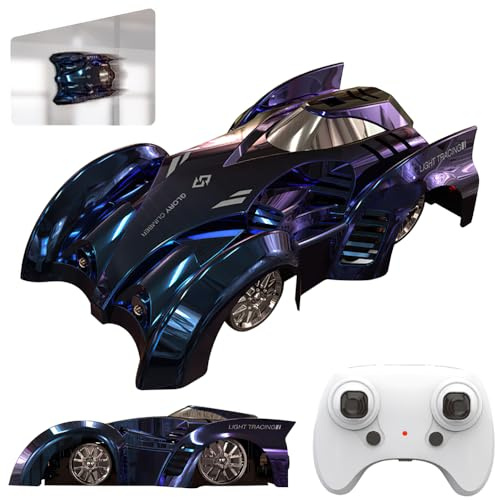 OBEST Voiture d'escalade Murale, Pivotante à 360°, Électrique, Zero Gravity Drift, avec Lumières LED, pour Enfants Unisexes, Cadeau pour Garçon Fille