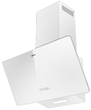 CIARRA Hotte Aspirante Inclineé 60cm 350 m³/h avec éclairage LED Hotte de Cusine Silencieuse Recyclage ou Evacuation Hotte Décorative Blanc CAW6750