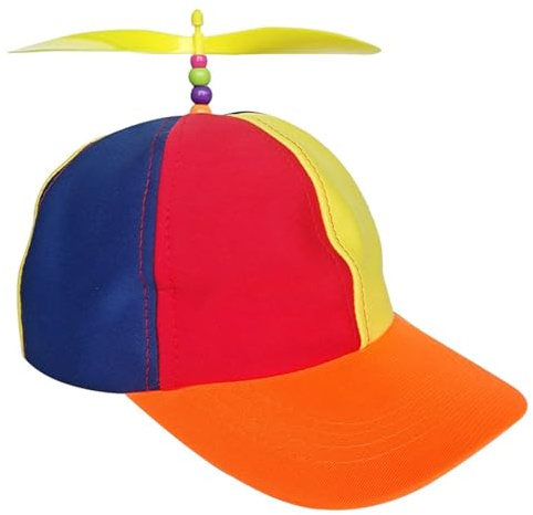 AWAVM Propeller Hat,Adults Funny Helicopter Fisherman Hat,Colorful Patchwork Rainbow Propeller Cap,Summer Sun Protection Sun Colorful Helicopter hat for Fancy Dress Party Gifts