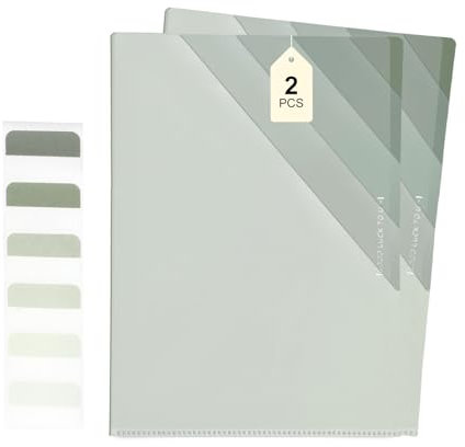 Luxoraiova 2 Stück Fächermappe A4, Mappe Mit 6 Fächern, Dokumentenmappe A4 Mit Etiketten, Ordnungsmappe Mappen Ordnersystem, Document Organizer Für Büro Hause Schule Dokumente (Farbverlauf Grün)