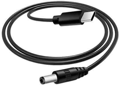 Panlouting USB-C DC a DC 15V / 3A Cavo Convertitore di Tensione | 1 Metro | DC 5,5 * 2,5mm (compatibile con 5,5 * 2,1mm) | Per Caricabatterie PD, Ventilatore, Luce LED, Router, Altoparlanti, CCTV