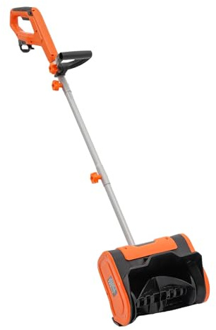 1800W Plug-in Schneekehrmaschine, Elektrische Schneefräse mit Kabel, Schneefräse für Hof, Garten oder Straße, Orange
