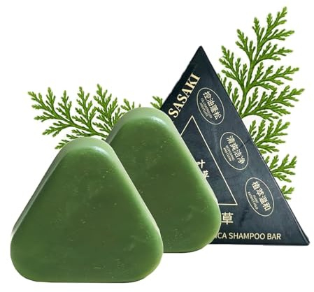 2PC Shampoing Solide Nature Triangle, Shampoing Solide Usman Grass, Savon Vert Nature Seven 𝐒hampoo 𝐁ar, Apaise Et Fortifie Les Cheveux Des Femmes Et Des Hommes