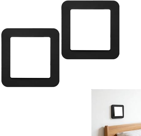 2 PCS Minimalist Light Switch Surround, Socket Surround Made of Soft Silicone Material, Easy to Stick Finger Plates for Light Switches for Light-Socket Protection and Decoration(Black)