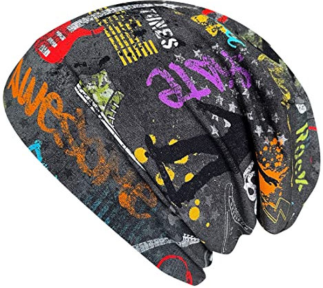 Wollhuhn ÖKO Jungen/Mädchen COOL Stuff Long-Beanie, Wende-Mütze Ganzjährig Dunkelgrau Innen Uni Grau (Aus Öko-Stoffen, Bio) 20170308 Größe L: KU 54/56 (darüber/Erwachsene)