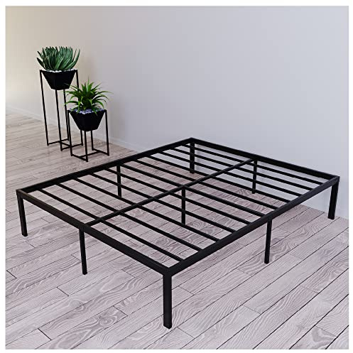 Dreamzie metallsängstomme - För Madrass 135x200 cm - För dubbelsängar eller madrasser - Robust, enkel montering, stort förvaringsutrymme - Svart sängstomme