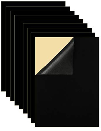 Mesheshe 10 feltrini autoadesivi in feltro nero per fai da te, per cassetti e scatole, formato A4 (21,1 x 30 cm)
