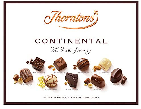 Thorntons Continental, Christmas Chocolate Gift, Unique Flavours Milk, White, Dark Chocolate, 264g
