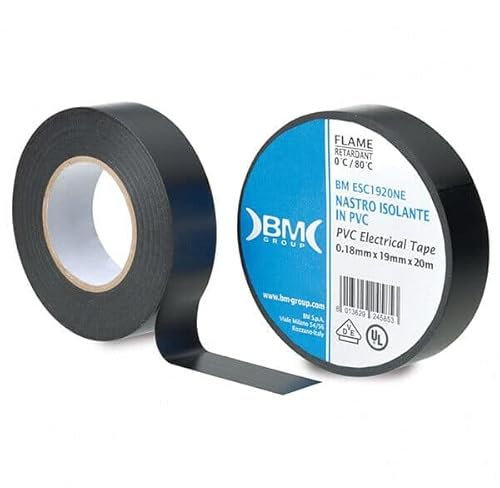 BM Group BETA | Nastro Isolante in PVC Eletrical Tape Nero 0.15mm x 19mm x 25m