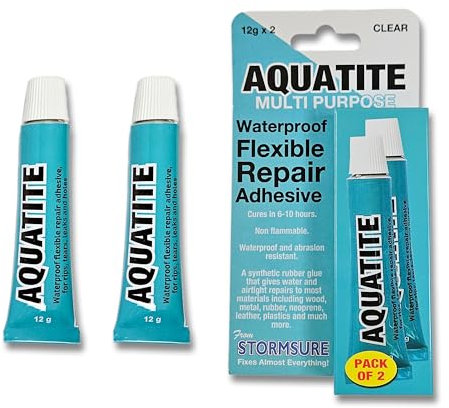 Aquatite Waterproof Flexible Repair Adhesive 2x 12g - Great for a Multitude of Repairs: Strong, Flexible and Durable Repairs