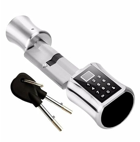 Serratura elettronica con impronte digitali, serratura con codice, chiave, per porte da giardino, camera da letto, appartamenti (70 mm, argento1)