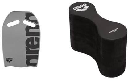 arena KCKBRD Unisex Schwimmbrett Kickboard als Schwimmhilfe & Unisex-Adult FREEFLOW PULLBUOY II Trainings Ausrüstung, Black, Einheitsgröße