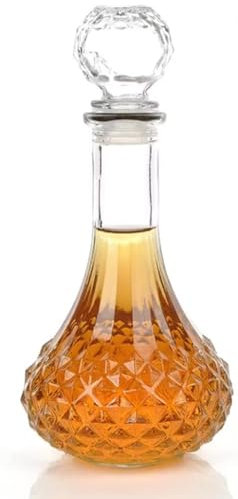 Provance Carafe décorative en verre pour whisky, cognac, scotch, brandy, sherry, 800 ml, 26 x 13 x 13 cm, avec bouchon en verre