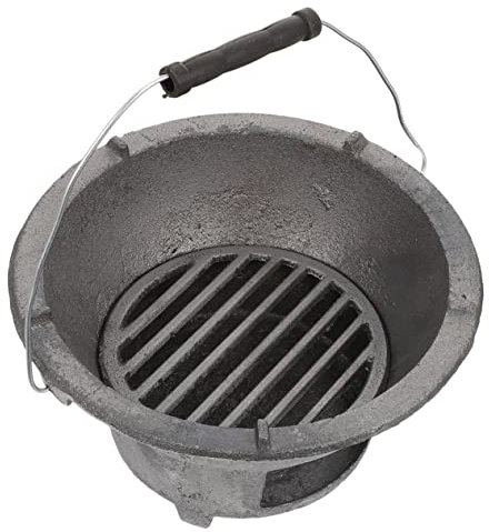 KONTONTY Grillofen aus Eisen Outdoor-Kocher zum Grillen und Heizen multifunktionaler Grillofen aus Gusseisen für Garten und Camping