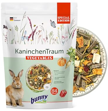 Bunny Nature RabbitDream Vegetables - Rabbit Food 63 Herbs & Veggies, Trimello Cold-Pressed, Supports Teeth & Digestion, No Additives - 3.3 lbs