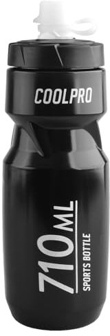 TRIWONDER Botella de Agua Deportiva 610 ml 710 ml Botellas de Agua Reutilizables Sin BPA para Bicicleta Ciclismo MTB Running Gimnasio (Negro, 710 ML)