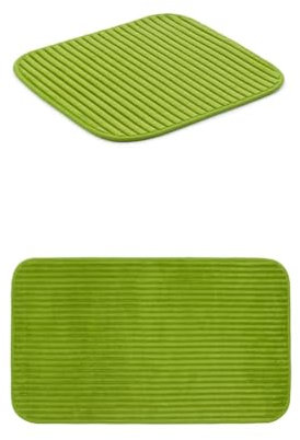 Gözze Badteppich Berlin 2er Set, 50x45 cm + 50x70 cm, Farbe: dunkelgrün