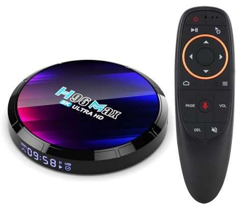 H96MAX 4G 64G Box TV Android, Android 13.0 Boitier RK3528 Quad-Core Cortex-A53 GPU Mali-450 Support 8K 10/100M LAN Enternet 2.4G/5G Dual-Band WiFi 6 BT 5.0 USB 2.0/3.0