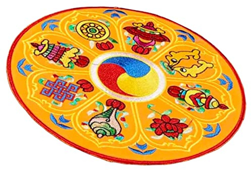 TOYANDONA Coussin Broderie Délicate en Tissu Jaune Léger pour Bol Chantant Tibétain Support Compact pour Contemplation et Yoga