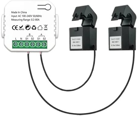 Nicear Compteur solaire intelligent WiFi à double canal 2CT, surveillance de la tension, du courant et de la consommation, installation facile
