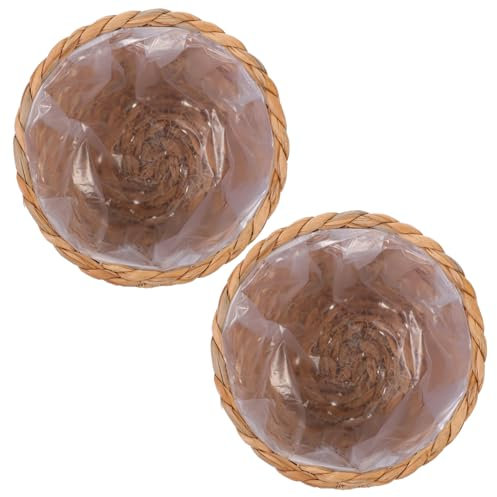 Toyvian 2pièces Lot de Paniers De Fleurs Tissés Paille Paniers pour Compositions Et Rangement Décoratif pour Intérieur