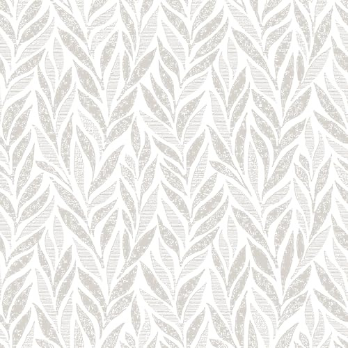 Yomshi Papel tapiz autoadhesivo bohemio de 44 cm x 20 m, papel tapiz floral beige, rollo de papel de pared decorativo para gabinetes, muebles, cocina, dormitorio, texturizado, extraíble, despegar y