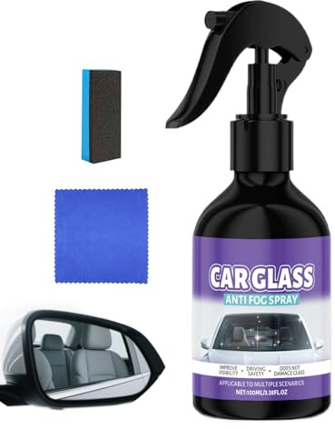 Spray Repelente De Lluvia Para Coche: Agente De Vidrio De 100 Ml, Spray Antivaho Para Parabrisas, Desempañador De Vidrio Con Esponja Y Toalla, Limpiador Desempañador De Ventanas Para Gafas, Espejo, Pa