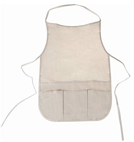 Stylex 46718 - Malschürze für Kinder, Kinderschürze ca. 35 x 50 cm groß mit 6 Taschen, aus 100 Prozent Baumwolle, waschbar bei 30 °C