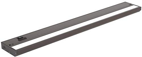LED Under Cabinet Lighting Hardwired - 3CCT 24 Inch Bronze Finish - Undercabinet Lights for Kitchen - Linkable Undercounter Dimmable Plug in Light or Hard Wired - Under Counter Fixture Direct Wire
