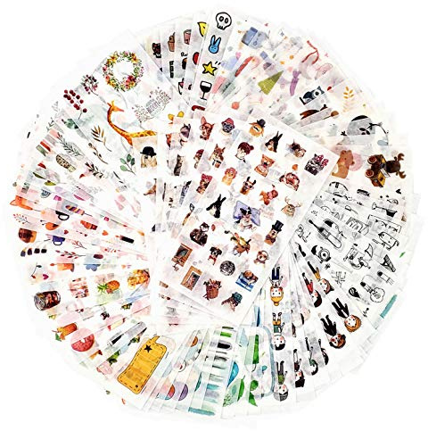 72 Hojas de Pegatinas de Scrapbook, Washi, Decoración, Planificador y Diario para Adultos - Álbum, Fabricación de Tarjetas, Arte y Artesanía (Innocence)