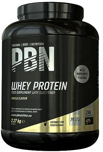 Premium Body Nutrition Siero di Latte in Polvere, 2.27 kg (Pacco da 1), Sapore di Vaniglia, Gusto Ottimizzato