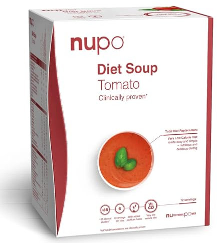 NUPO® Diät Suppe (Tomatensuppe) | Glutenfrei & mit Wenig Kalorien | Eiweißreicher Mahlzeitenersatz Pulver Fastensuppe | Diät Suppen zum Abnehmen | Mit Vitaminen & Mineralstoffen | Low Carb Suppen