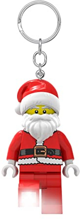 Lego Iconic Santa Keyring LED Torch Toys Gifts for Kids - 76mm Large Figure (KE189) - 2 CR2025 Batteries Included, red