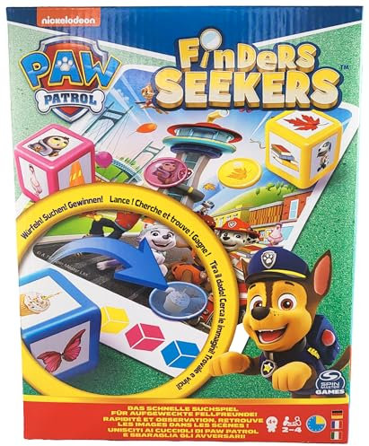 PAT PATROUILLE - FINDERS SEEKERS - Jeu de Société Pat Patrouille - Jeu Pat Patrouille - Etre le Plus Rapide À Retrouver Les Images Des Dés- Paw Patrol - Jouet Pat Patrouille - Jouet Enfant 4 Ans et +