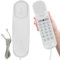Corded House Phones Landline,Landline Telephone Last Number Redial, Pause, Flash, Dial Pad on Base unit Desk Home Phone,Wall/Desk Mountable Landline Telephone, for Office, Hotel,Home,Bathroom(White)