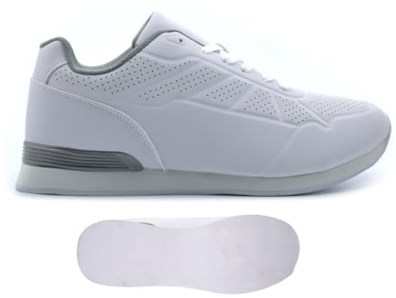 Mens Bowling Shoes Mens Bowling Trainers Lawn Bowls Trainers Garden Bowls Shoes Garden Bowl Lawn Bowl Lace Up Grey/White 12 UK