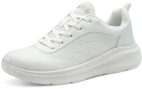Jana Damen Sneaker flach Sportlich Vegan, Weiß (Weiß), 38 EU