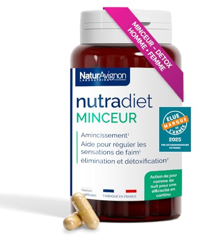 NaturAvignon Nutradiet Minceur perte de poids rapidement | bruleur de graisse puissant | minceur homme & femme | coupe faim puissant et efficace perte de poids extra fort | 90 gelule minceur puissante