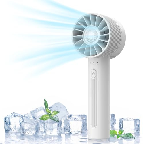 ITSHINY Ventilador Portatil, Ventilador de Mano, Potente Ventilador de Mano, Mini Ventilador Recargable por USB con 4 Velocidades, Ventilador Ligero para el Hogar, la Oficina, Viajes, Camping