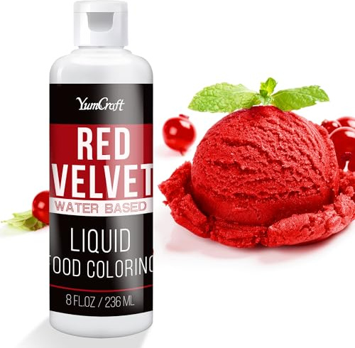 Lebensmittelfarbe - Hoch Konzentriert Flüssig Lebensmittel Farbe zum Kuchen, Backen, Ostereiern, Getränken - Zuckerfrei Food Coloring für Fondant, Zuckerguss, Slime, Tortendeko (Roter Samt, 236ml)