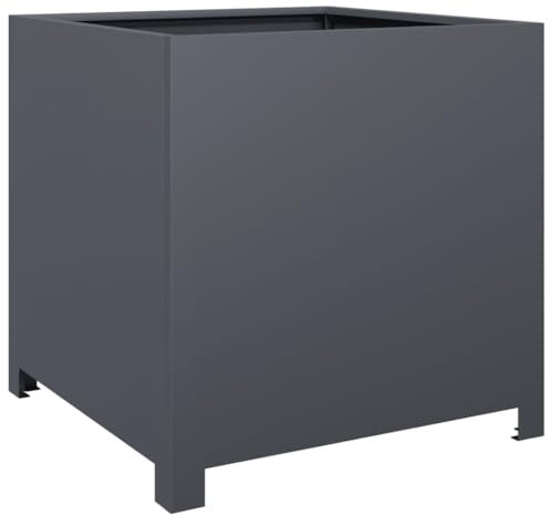vidaXL Pflanzkübel, Blumenkübel Unkrautschutz Schädlingsschutz, Pflanzkasten für Terrasse Garten Balkon, Blumenkasten Hochbeet, Anthrazit Stahl