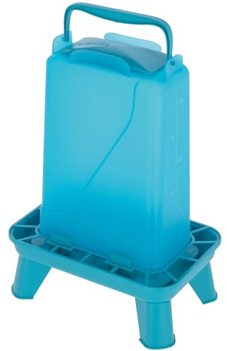 Kerbl Hobbyfarming mangiatoia Automatica con Piedini, 5,5 l, Blu, 19,5 x 28,5 x 39,5 cm, mangiatoia per pollame, distributore di mangime, plastica, pollame