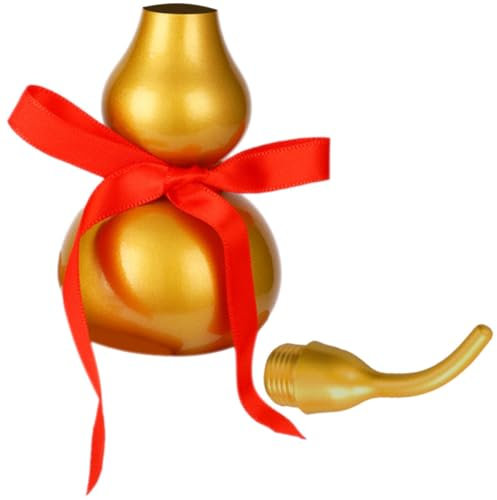 TOPBATHY Brass Gourd Feng Shui Ornaments Hollow Gourd Vintage Decor for Home Shelf Display Wealth Luck Enhancement