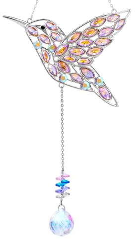 Kolibri-Sonnenfänger, Strass-Kristall-Sonnenfänger, hängendes Ornament, Fensterdekoration für den Innen- und Außenbereich, Haus, Garten, Party-Dekoration