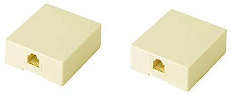 RJ 11 phone adapter 2 phone cable connection RJ11 6P4C female socket beigeUseful and Fashion