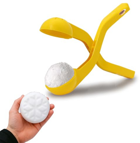 Jamara 460396 460396-Snow Play Maker Scoop 38cm Form Seconds, Fluffy snowballs with 7 cm Diameter, Uncomplicated and Easy to Transport, Yellow
