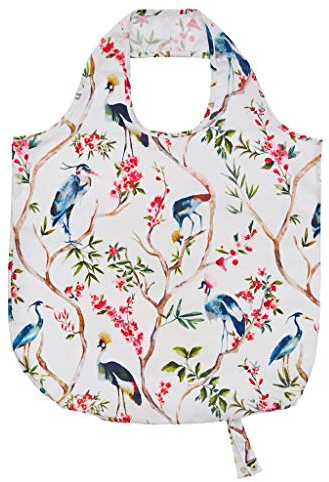 Ulster Weavers - Faltbare Einkaufstasche mit Vintage-Blumenmuster (42 x 46 cm) – Einkaufstasche mit Blumen und Vögeln – Einkaufstasche mit Blumen und Singvögeln – wiederverwendbare Einkaufstasche mit