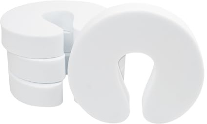 Türstopper für Kinder und Haustiere, 4 Stück, in Weiß, aus Schaumstoff, Finger Einklemmschutz, für Zimmertüren und Schiebetüren, Fingerklemmschutz für Türdicken von 10-50 mm, Kindersicherung Tür