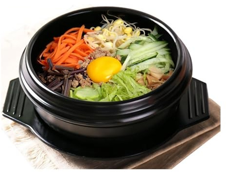 Cabilock Claypot 9 Inch Ceramic Rice Pot with Smooth Glazed Surface Even Heat Distribution Ideal for Korean Bibimbap Cooking and Household Use