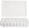 Peohud 12 Pack White Plastic Serving Platters, Disposable Party Serving Food Tray with Lace Rim, Rectangle Plastic Trays Serving Platter for Party, Wedding, Fast Food, Restaurant,14.4 x 9.3